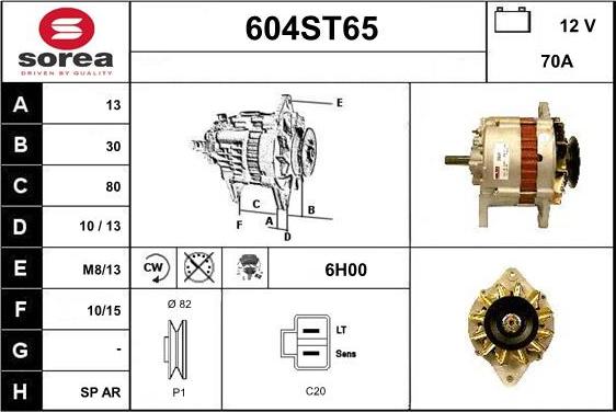 STARTCAR 604ST65 - Генератор autospares.lv