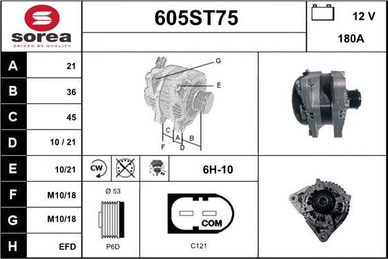 STARTCAR 605ST75 - Генератор autospares.lv