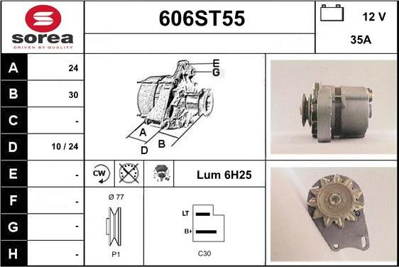 STARTCAR 606ST55 - Генератор autospares.lv