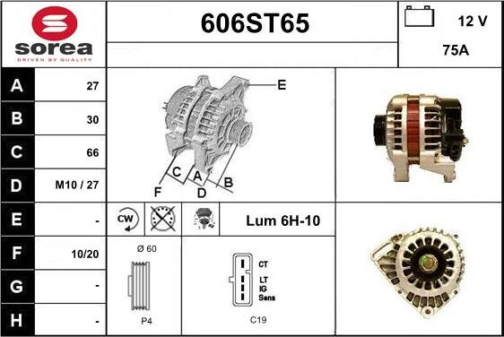 STARTCAR 606ST65 - Генератор autospares.lv