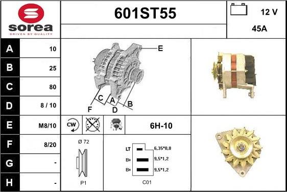 STARTCAR 601ST55 - Генератор autospares.lv