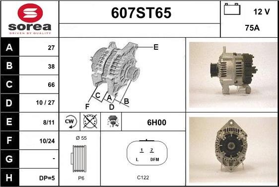 STARTCAR 607ST65 - Генератор autospares.lv