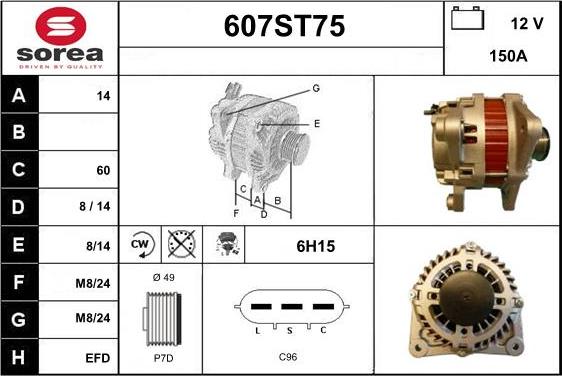 STARTCAR 607ST75 - Генератор autospares.lv