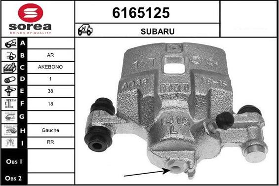 STARTCAR 6165125 - Тормозной суппорт autospares.lv