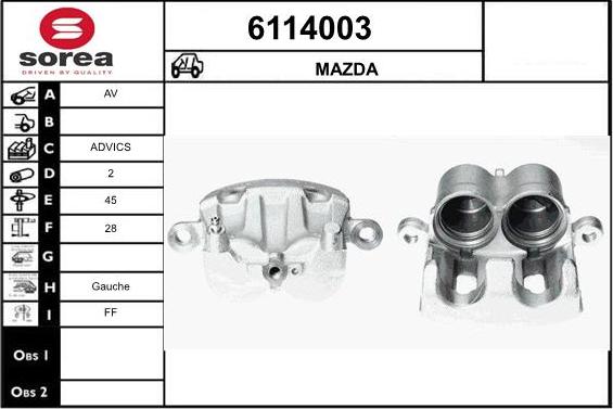 STARTCAR 6114003 - Тормозной суппорт autospares.lv