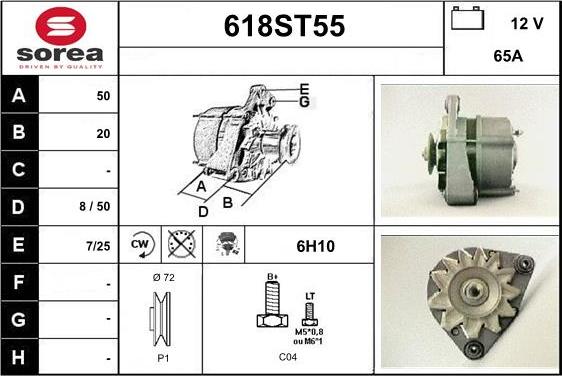 STARTCAR 618ST55 - Генератор autospares.lv