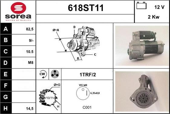 STARTCAR 618ST11 - Стартер autospares.lv