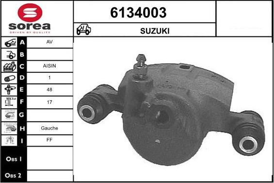 STARTCAR 6134003 - Тормозной суппорт autospares.lv