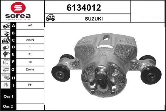 STARTCAR 6134012 - Тормозной суппорт autospares.lv