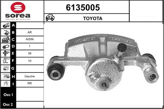 STARTCAR 6135005 - Тормозной суппорт autospares.lv