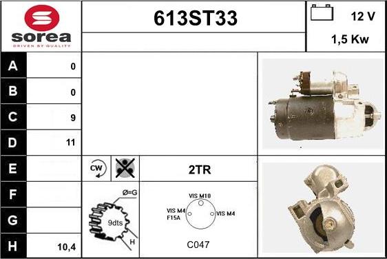 STARTCAR 613ST33 - Стартер autospares.lv