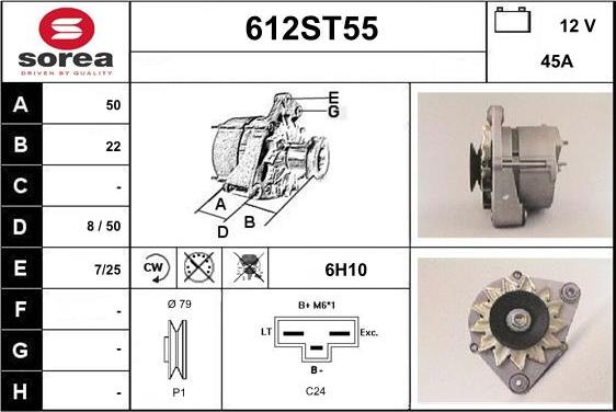 STARTCAR 612ST55 - Генератор autospares.lv