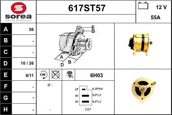 STARTCAR 617ST57 - Генератор autospares.lv