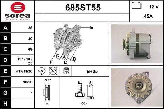 STARTCAR 685ST55 - Генератор autospares.lv