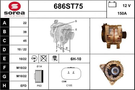 STARTCAR 686ST75 - Генератор autospares.lv