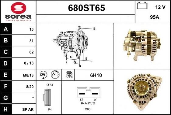 STARTCAR 680ST65 - Генератор autospares.lv