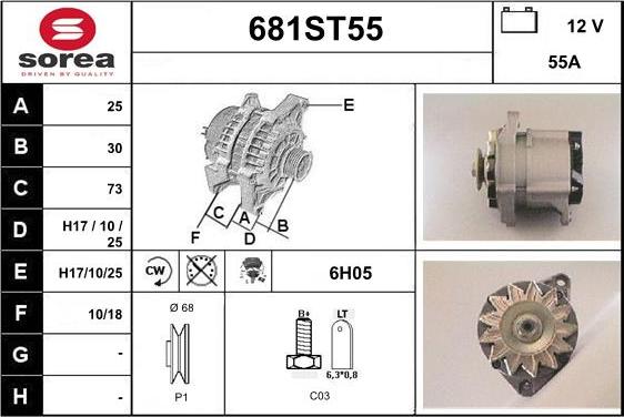 STARTCAR 681ST55 - Генератор autospares.lv