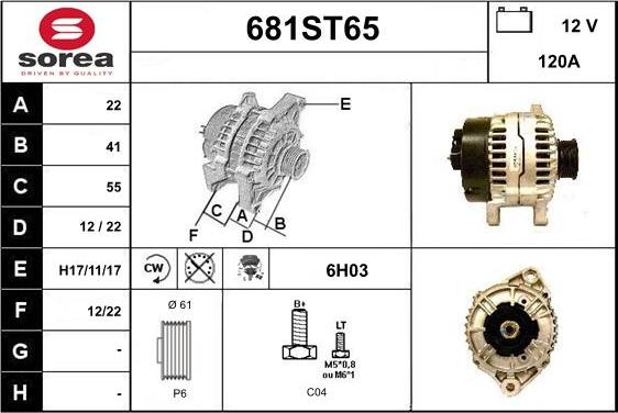 STARTCAR 681ST65 - Генератор autospares.lv