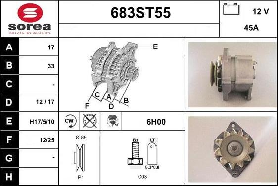 STARTCAR 683ST55 - Генератор autospares.lv