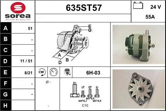 STARTCAR 635ST57 - Генератор autospares.lv