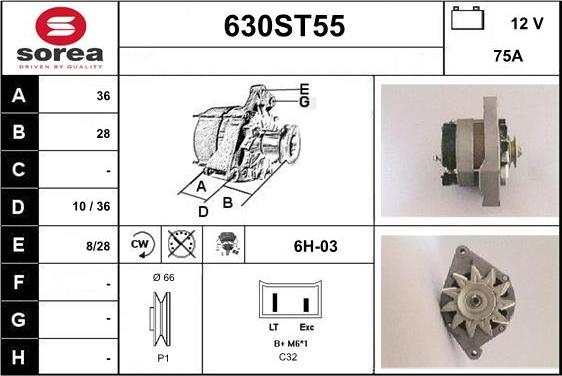 STARTCAR 630ST55 - Генератор autospares.lv