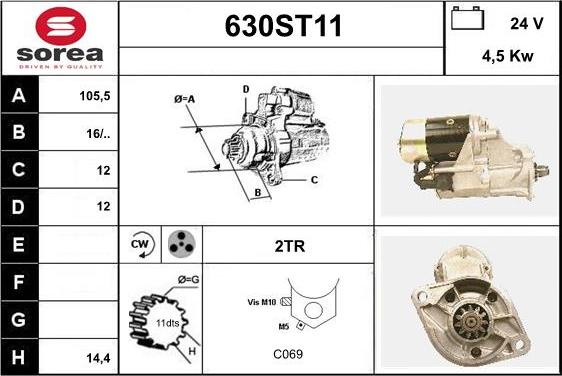 STARTCAR 630ST11 - Стартер autospares.lv