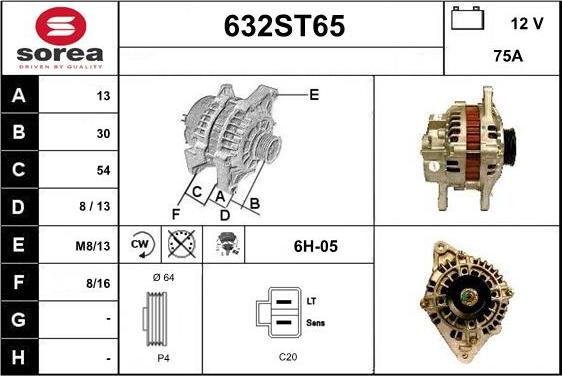 STARTCAR 632ST65 - Генератор autospares.lv