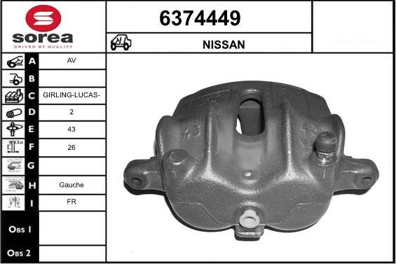 STARTCAR 6374449 - Тормозной суппорт autospares.lv