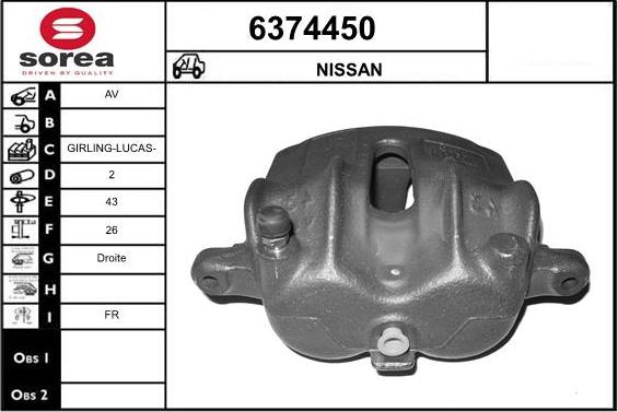 STARTCAR 6374450 - Тормозной суппорт autospares.lv