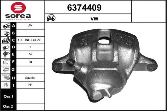 STARTCAR 6374409 - Тормозной суппорт autospares.lv