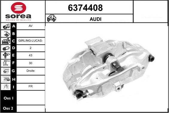 STARTCAR 6374408 - Тормозной суппорт autospares.lv