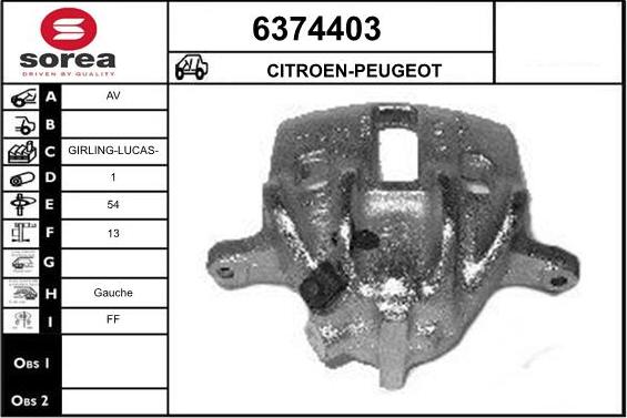 STARTCAR 6374403 - Тормозной суппорт autospares.lv