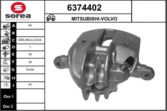 STARTCAR 6374402 - Тормозной суппорт autospares.lv