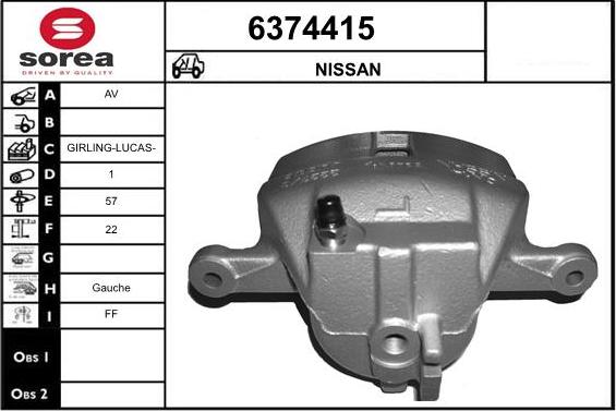 STARTCAR 6374415 - Тормозной суппорт autospares.lv