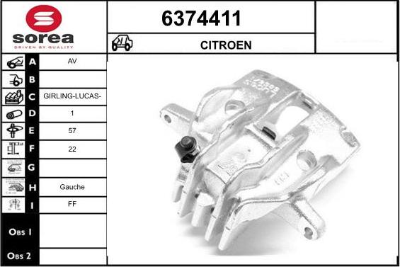 STARTCAR 6374411 - Тормозной суппорт autospares.lv