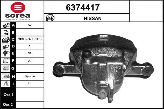 STARTCAR 6374417 - Тормозной суппорт autospares.lv