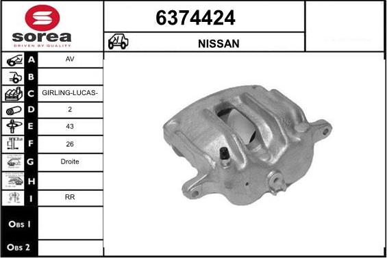 STARTCAR 6374424 - Тормозной суппорт autospares.lv