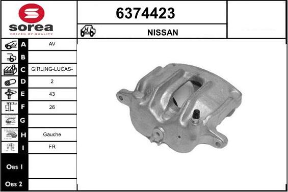 STARTCAR 6374423 - Тормозной суппорт autospares.lv