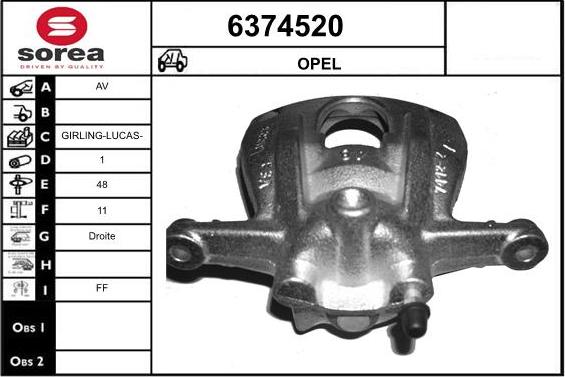 STARTCAR 6374520 - Тормозной суппорт autospares.lv