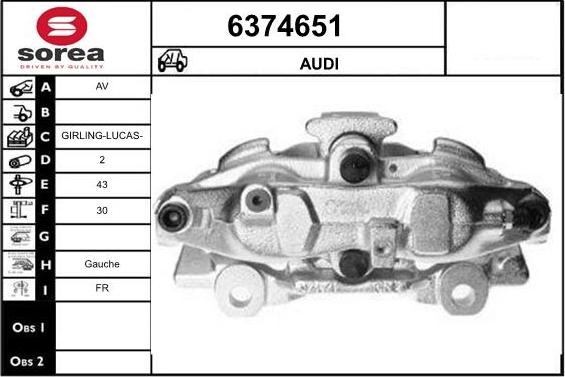 STARTCAR 6374651 - Тормозной суппорт autospares.lv