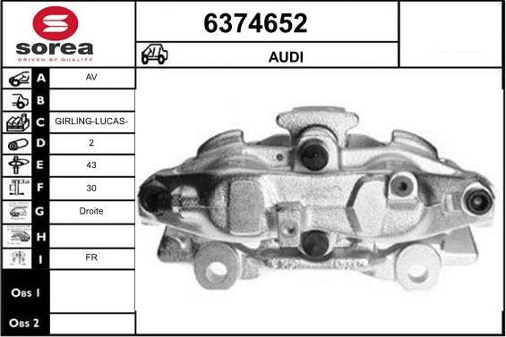 STARTCAR 6374652 - Тормозной суппорт autospares.lv