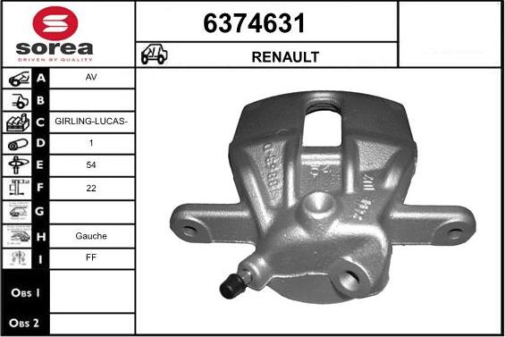 STARTCAR 6374631 - Тормозной суппорт autospares.lv