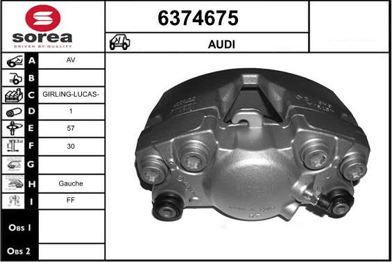 STARTCAR 6374675 - Тормозной суппорт autospares.lv