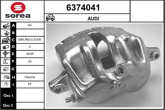 STARTCAR 6374041 - Тормозной суппорт autospares.lv