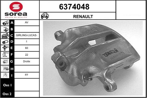 STARTCAR 6374048 - Тормозной суппорт autospares.lv