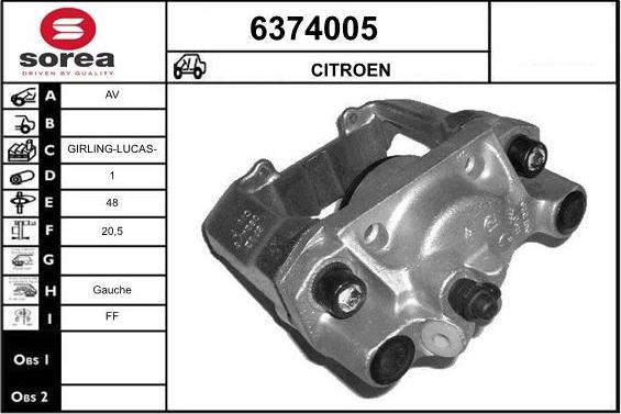 STARTCAR 6374005 - Тормозной суппорт autospares.lv