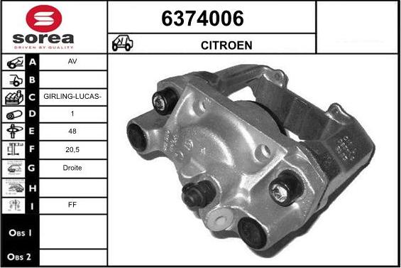 STARTCAR 6374006 - Тормозной суппорт autospares.lv