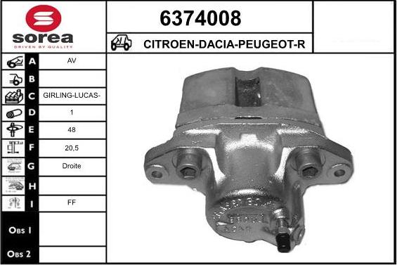 STARTCAR 6374008 - Тормозной суппорт autospares.lv