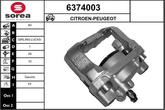 STARTCAR 6374003 - Тормозной суппорт autospares.lv