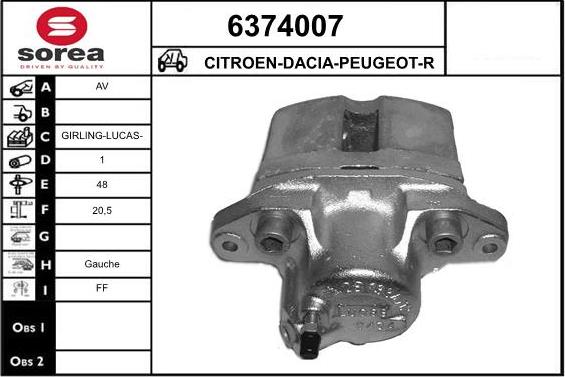 STARTCAR 6374007 - Тормозной суппорт autospares.lv